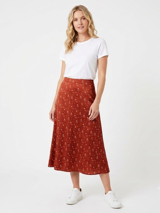Marine Layer Dresses & Skirts - Marine Layer‎ Ryan Midi Slip Skirt Size 4 brick rust orange palm beach print